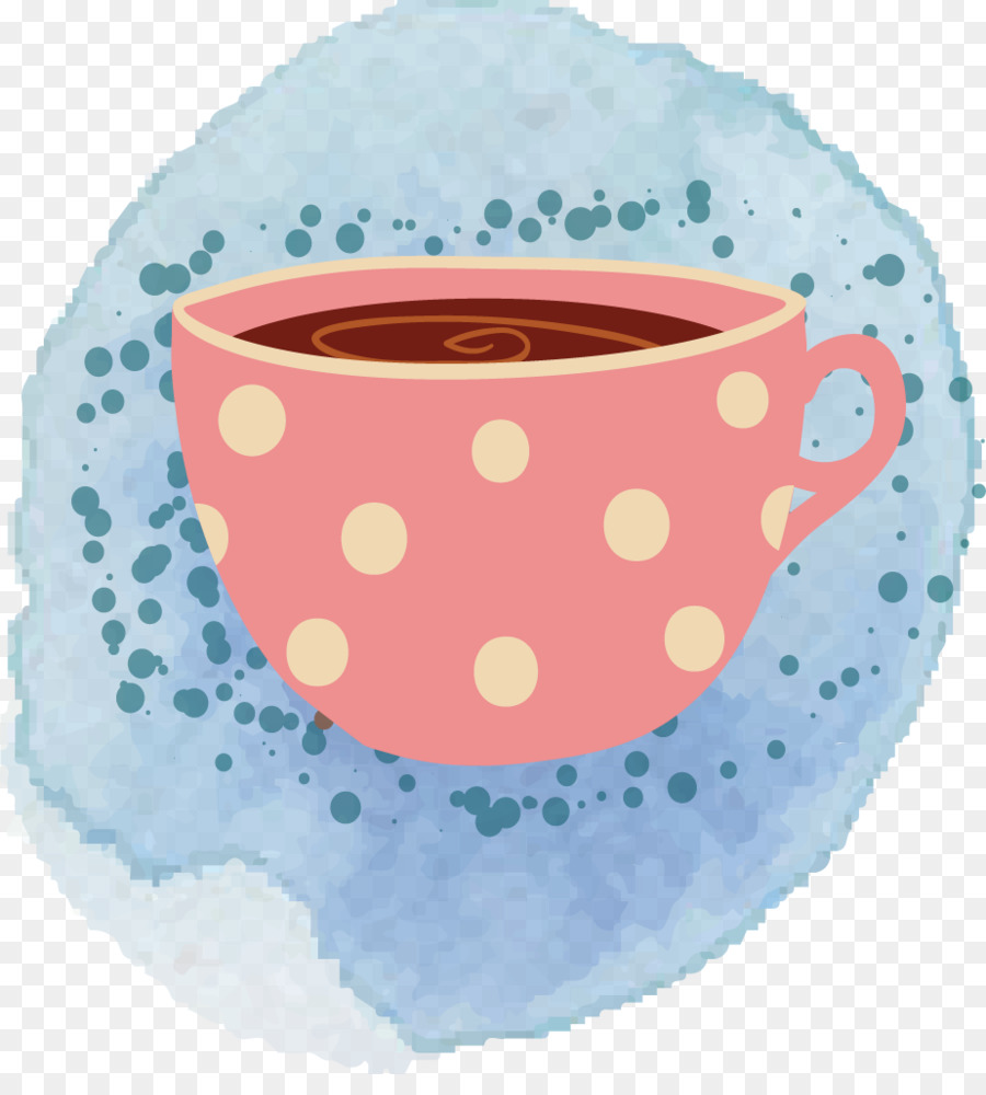 Becher Kaffee Tasse - Hand bemalt rosa Becher