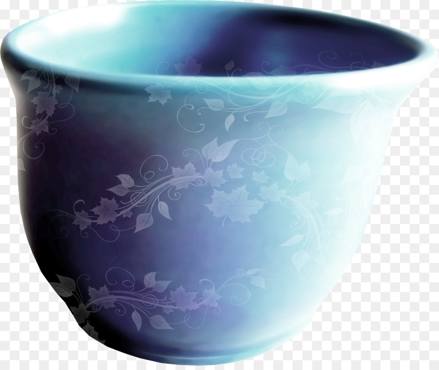 Blaue Tasse Glas - Blau-Muster-Becher