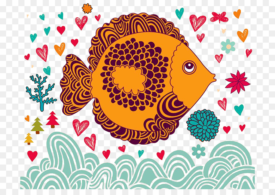 Zeichnung Illustration - Liebe Fisch