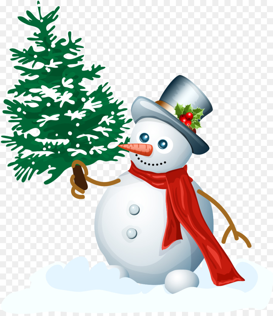 Babbo Natale Pupazzo di neve di Natale Clip art - Cartoon pupazzo di neve modello di pino