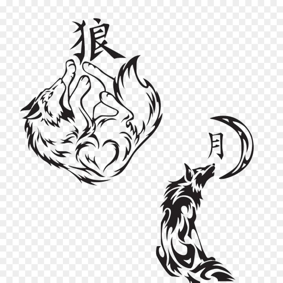 Blue dragon wolf tattoo, asian style, tattoo on back...