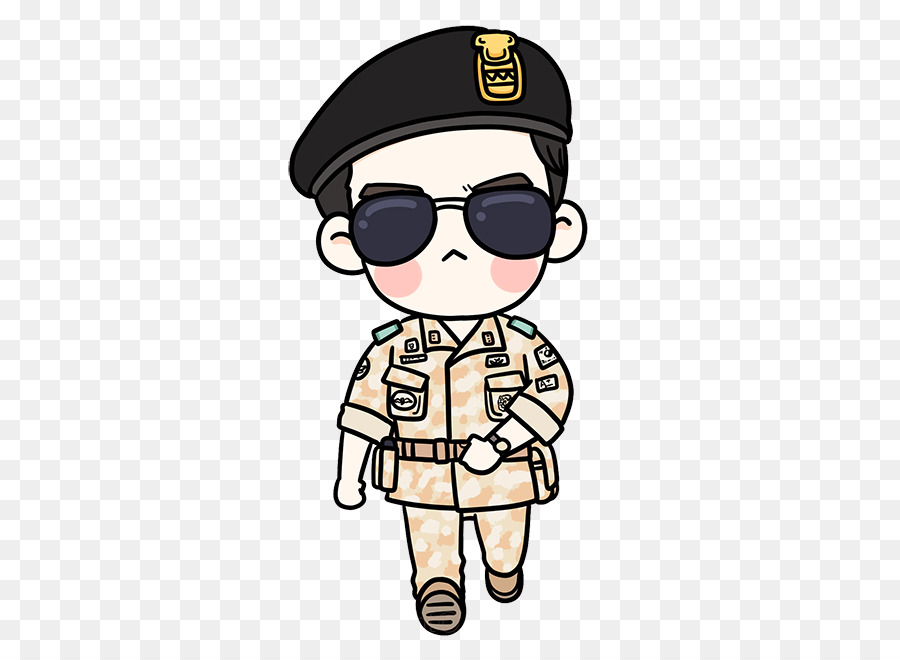 La Corea del sud Si-yeon Cartoon dramma coreano - Indossare occhiali da sole soldati