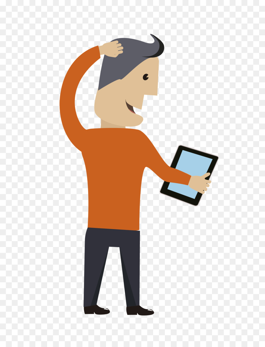 Computer software Android per iPad - L'uomo con il tablet