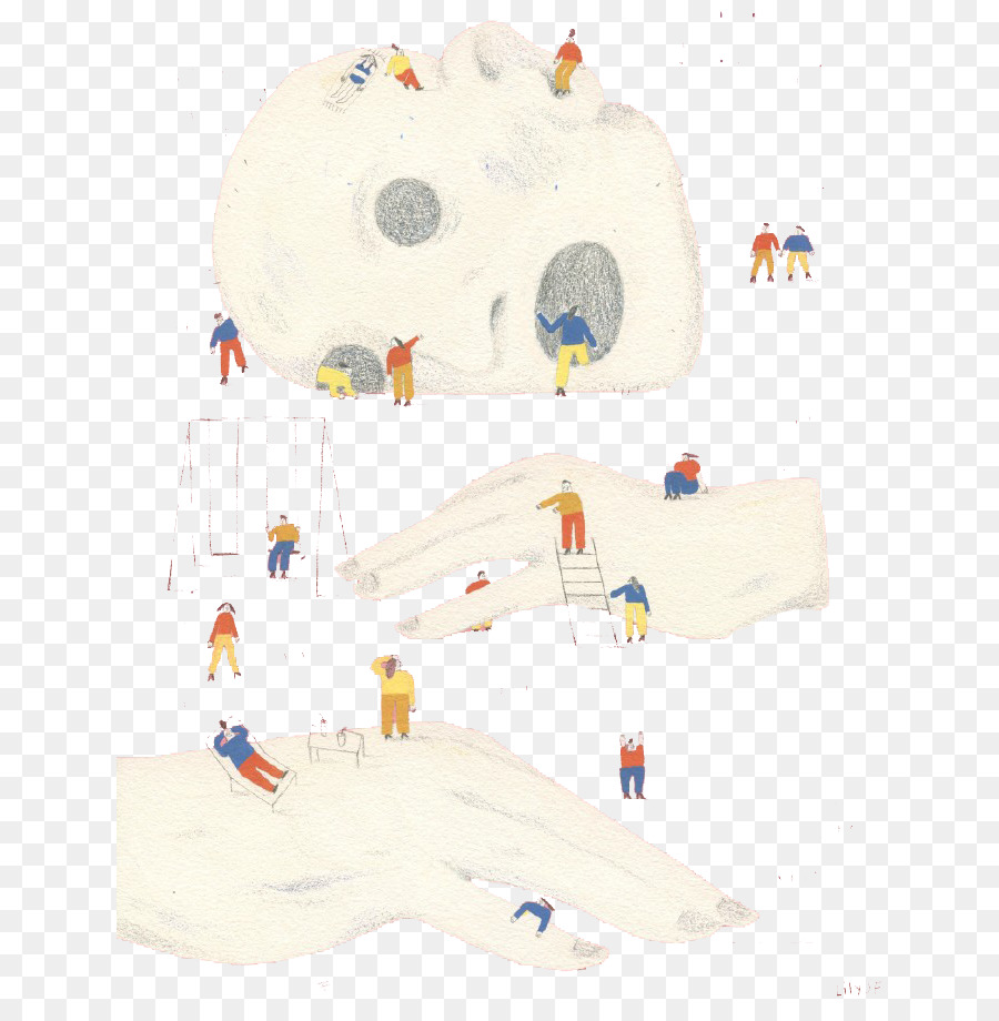 Flugunfähiger laufvogel Textil Illustration - Cartoon menschlichen Höhle