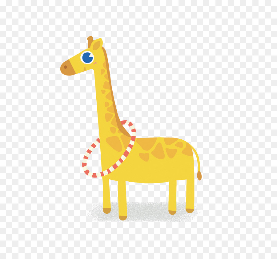 Nord Disegno giraffa Giallo, Illustrazione - Dipinto a mano giraffa