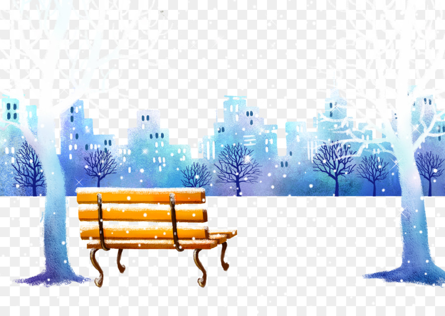 Grafik-design Sitz Wallpaper - Schnee auf dem hölzernen Sitz