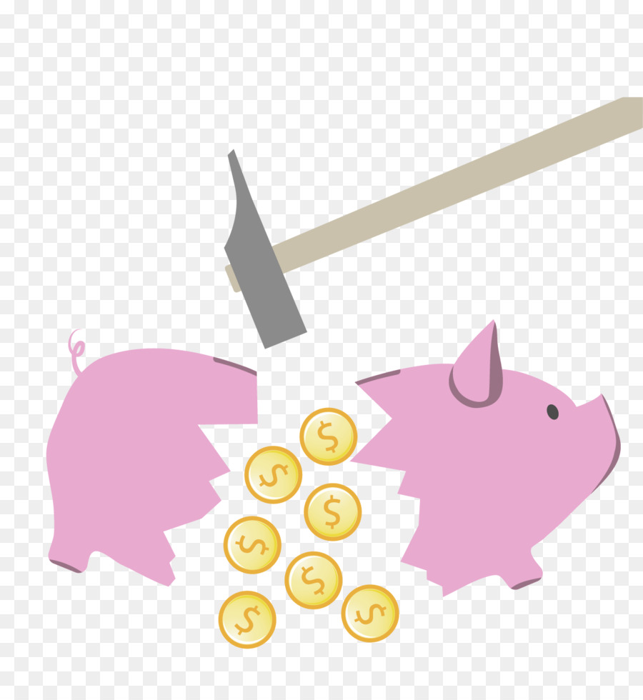 Piggy bank Coin - Vektor-hammer piggy