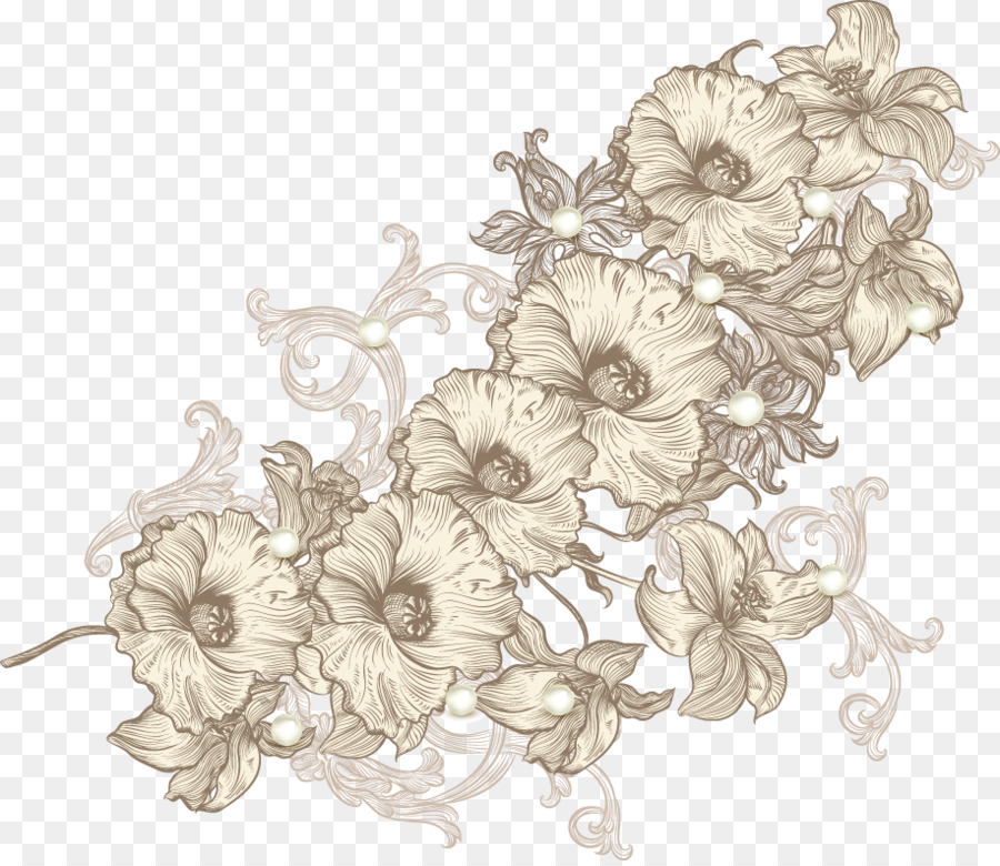 Zeichnung Monochrom-Motiv - Chrysantheme Muster relief