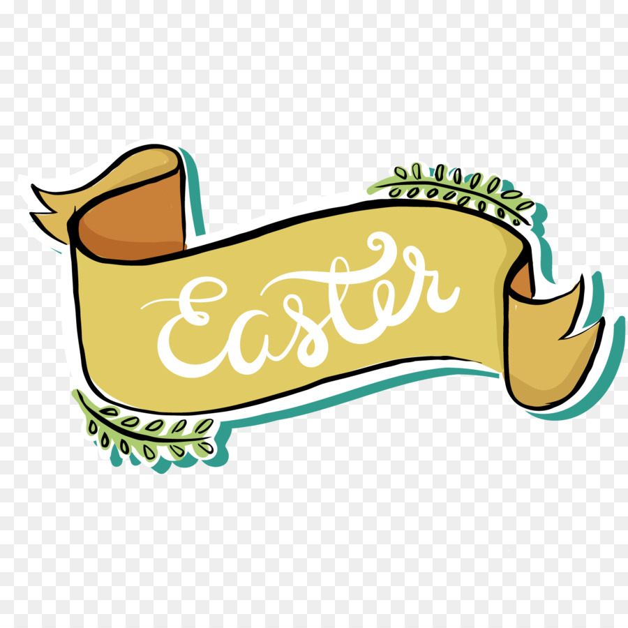 Osterhase Zeichnung - Easter Ribbon-Vektor