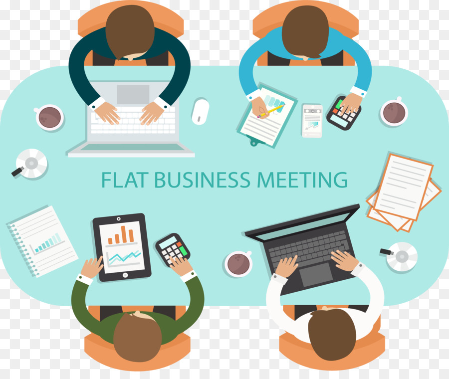 Incontro Flat design - Quattro incontri di lavoro