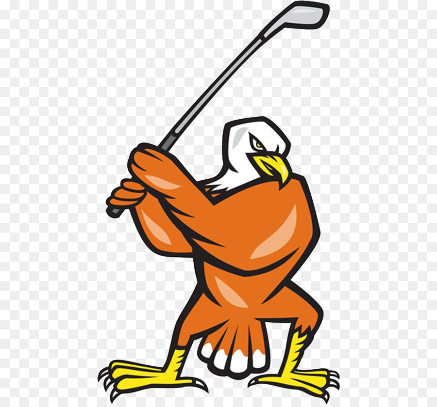 Bald Eagle Golf-Cartoon-Abbildung - Eagle Golf