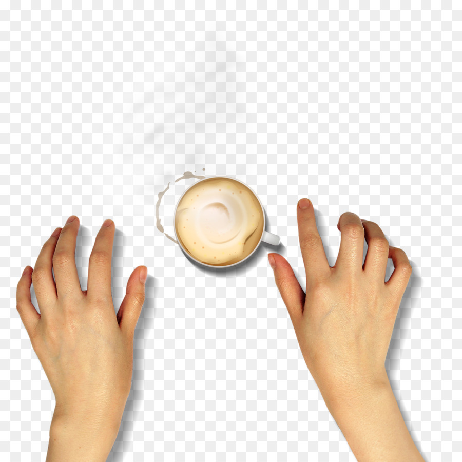 Kaffee-Eingabe - Eingabe Körperhaltung, Hände heißer Kaffee