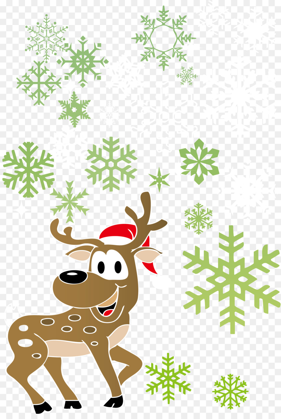 Renne di Natale ornamento Fiocco di neve - Verde fiocco di neve elk