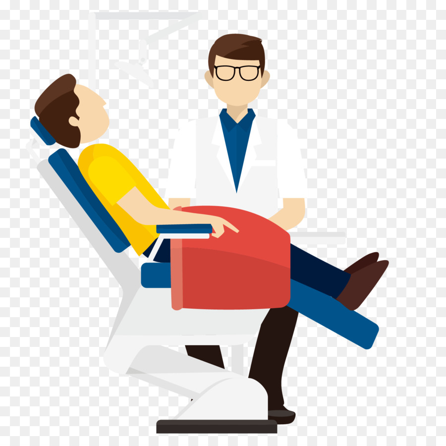 Medico Dentista Paziente - Vector cartoon medico al paziente di vedere i denti