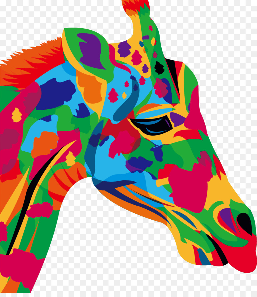 Disegno di fotografia di Stock, Illustrazione - Colore graffiti testa di cavallo