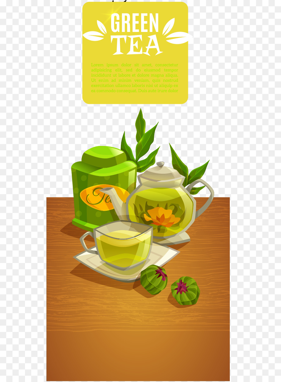 Il tè verde prima Colazione Drink - Creative tè verde, bevande banner vector materiale
