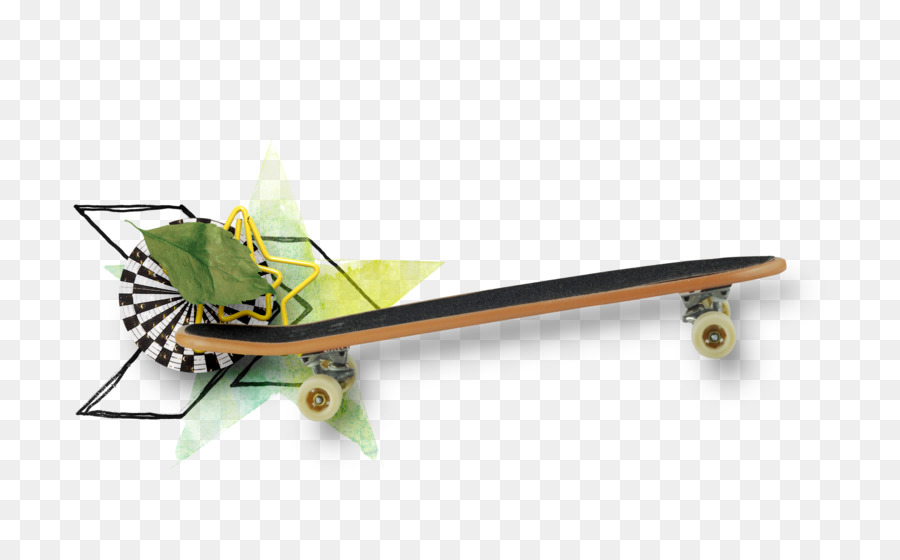 Skateboard Clip art - Modello di stella skateboard foglie