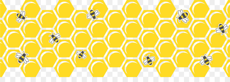 Honeycomb Honey bee Hexagon - Handbemalte gelbe Waben Biene