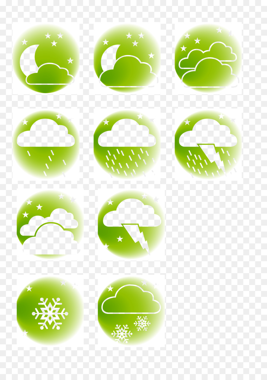 Wettervorhersage Wolkenbruch-Symbol - Grün Wetter-Symbol