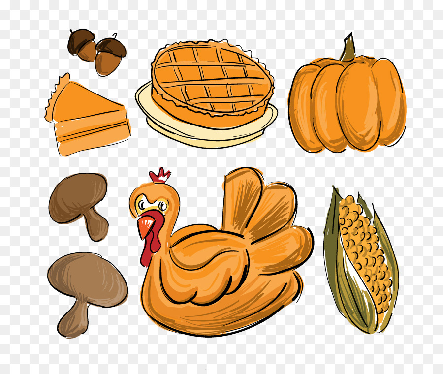 Thanksgiving-dinner Zeichnen Essen - Thanksgiving-Elemente