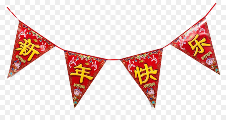 Papier Chinese New Year Fahne Fu - Happy New Year Banner Dreieck