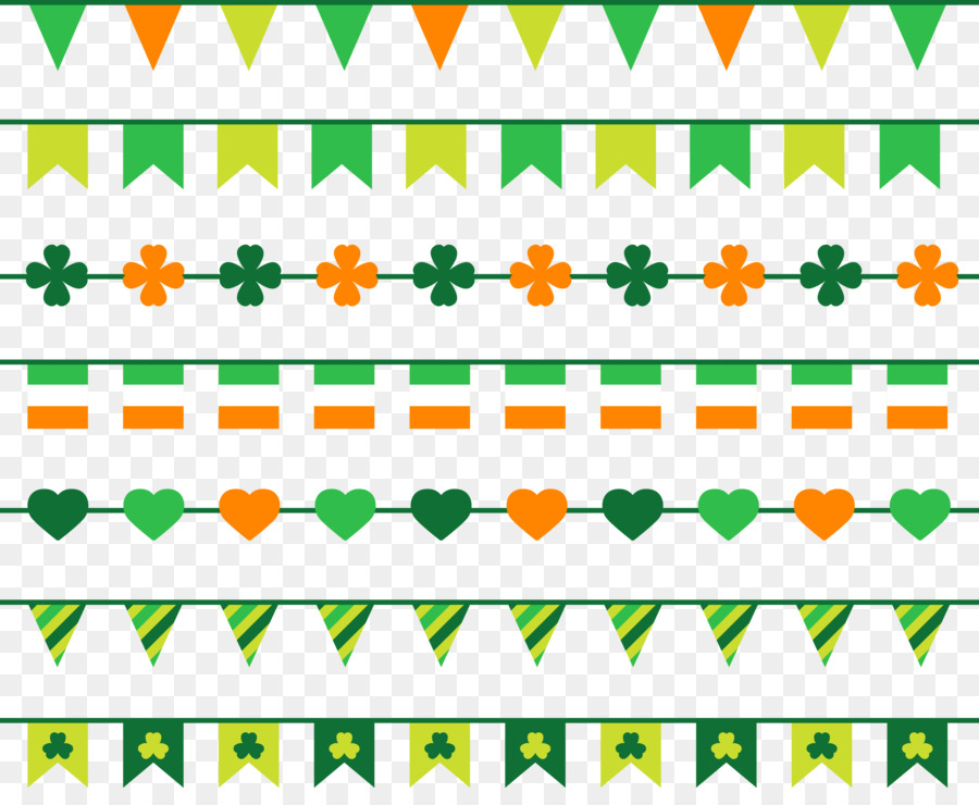 Saint Patricks Day Download gratis Clip Art - Klee grün Dekorative luftschlangen