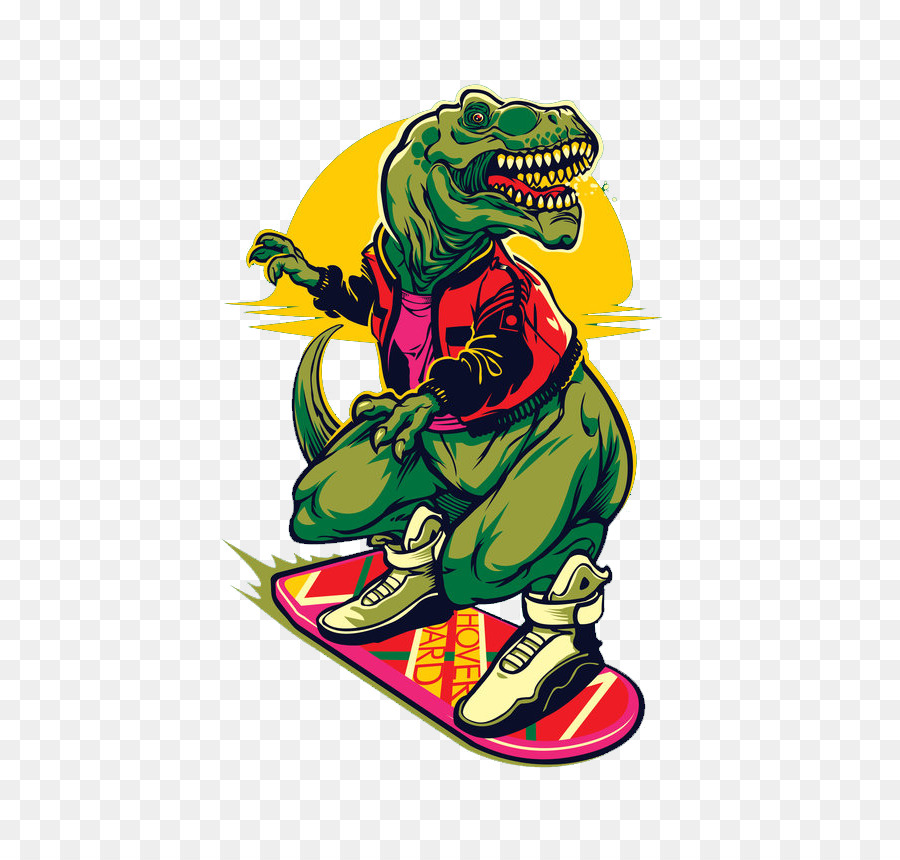 Marty McFly T-Shirt Adesivo - Dinosauro Del Rock