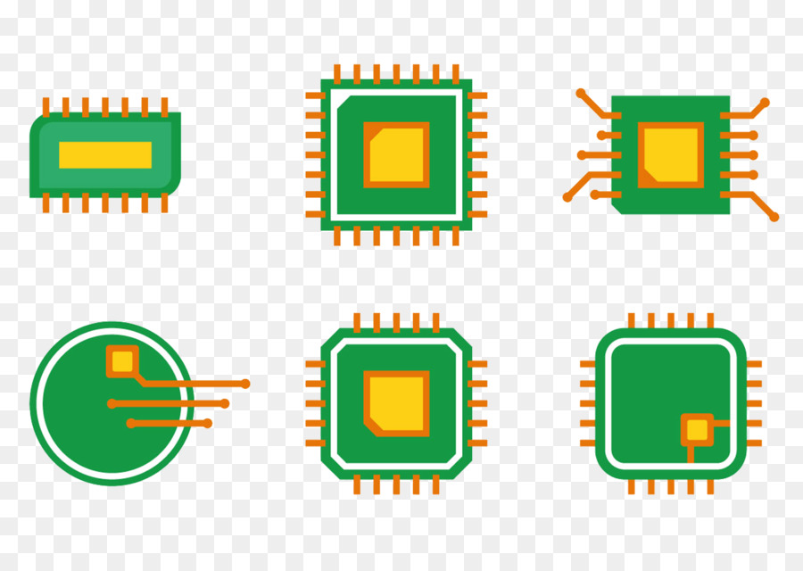 Integrated circuit, Printed circuit board-Symbol - Cartoon-computer-chip