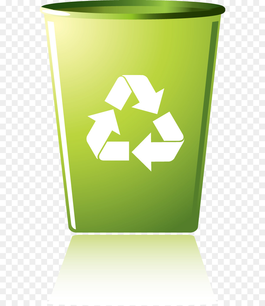 Riciclaggio, simbolo del Riciclaggio bin contenitore di Rifiuti - Vector Verde Design Creativo, verde, verde, icona del cestino