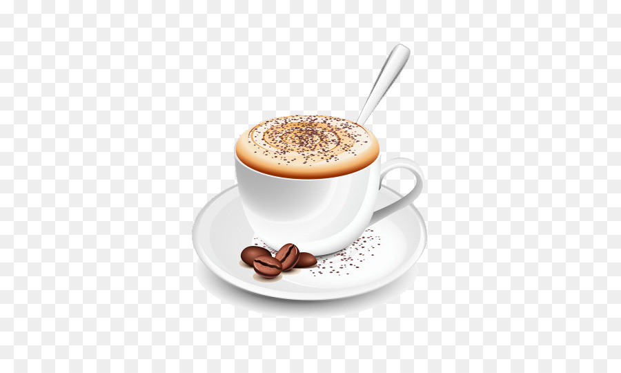 Cappuccino Latte Macchiato Espresso Kaffee Cafe - Cartoon weiß Kaffee Tasse Kaffeebohnen