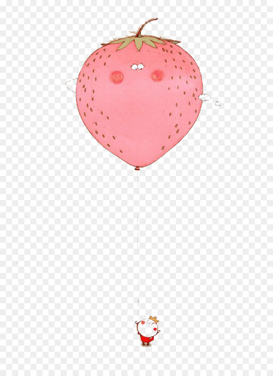 Erdbeer Heißluftballon - Strawberry Hot Air Ballon-Bild-material