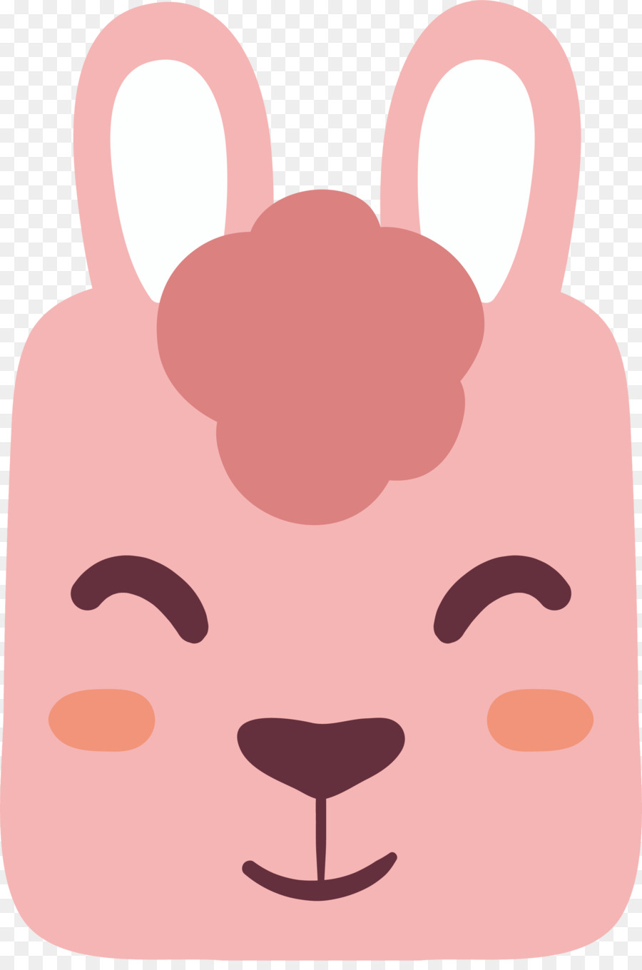 Rentiere clipart - Rosa lächeln Kaninchen