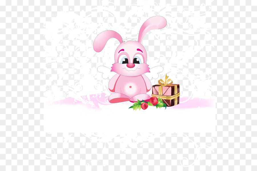 Bianco di Coniglio Coniglietto di Pasqua, coniglio - Vettore di snow bunny