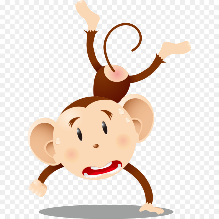 Scimpanzé Scimmia Scimmia Cartone Animato - Un terrorizzato scimmia