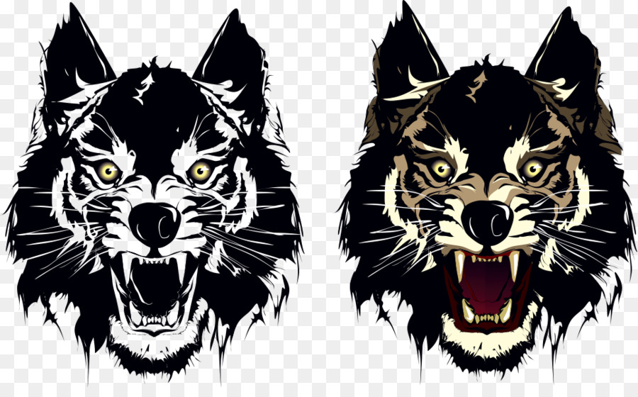 Grauer wolf-Tier-Illustration - Tiger Print
