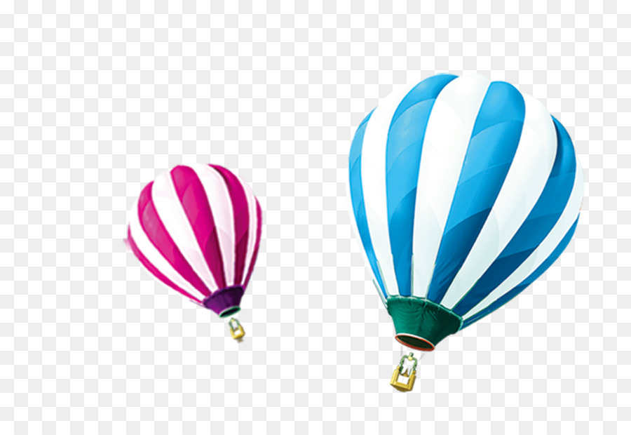 Heißluftballon, Blau, Weiß - Heißluftballon