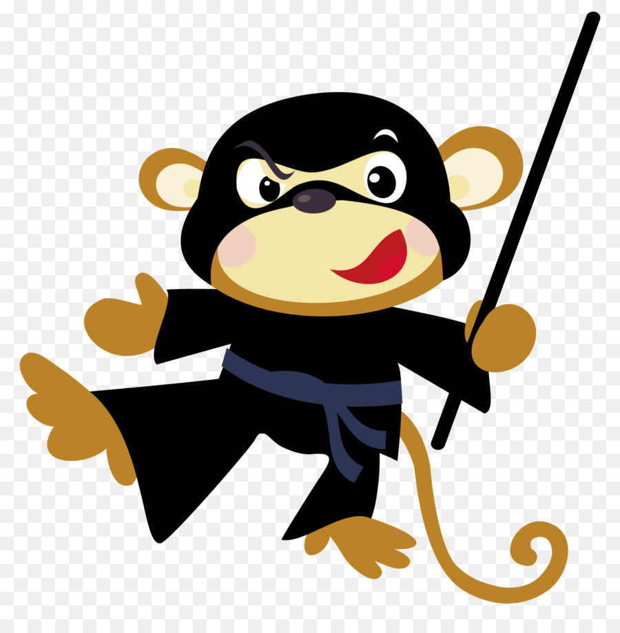 cartoon ninja monkey