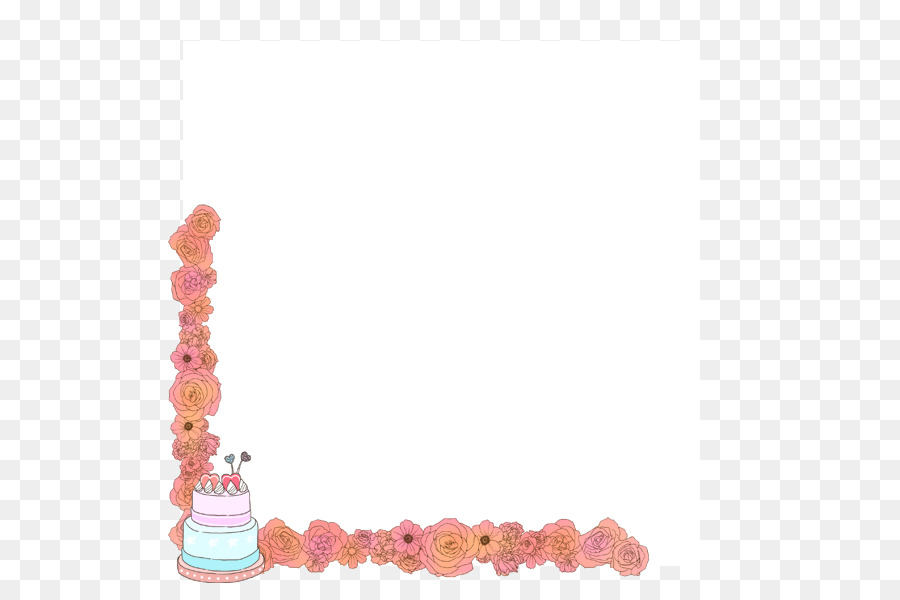 Invito a nozze Modello Convite file di Computer - Cartoon torta di compleanno di confine
