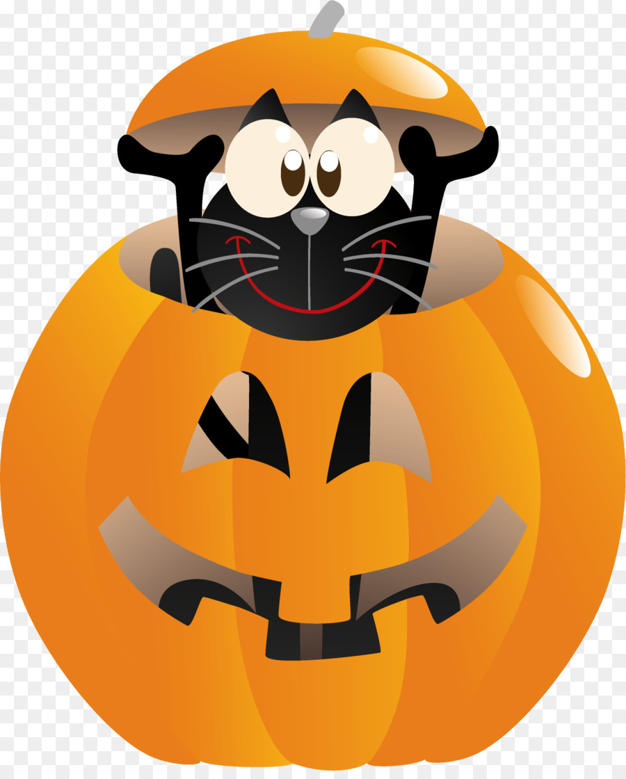 Halloween Katze Kürbis - Kürbis