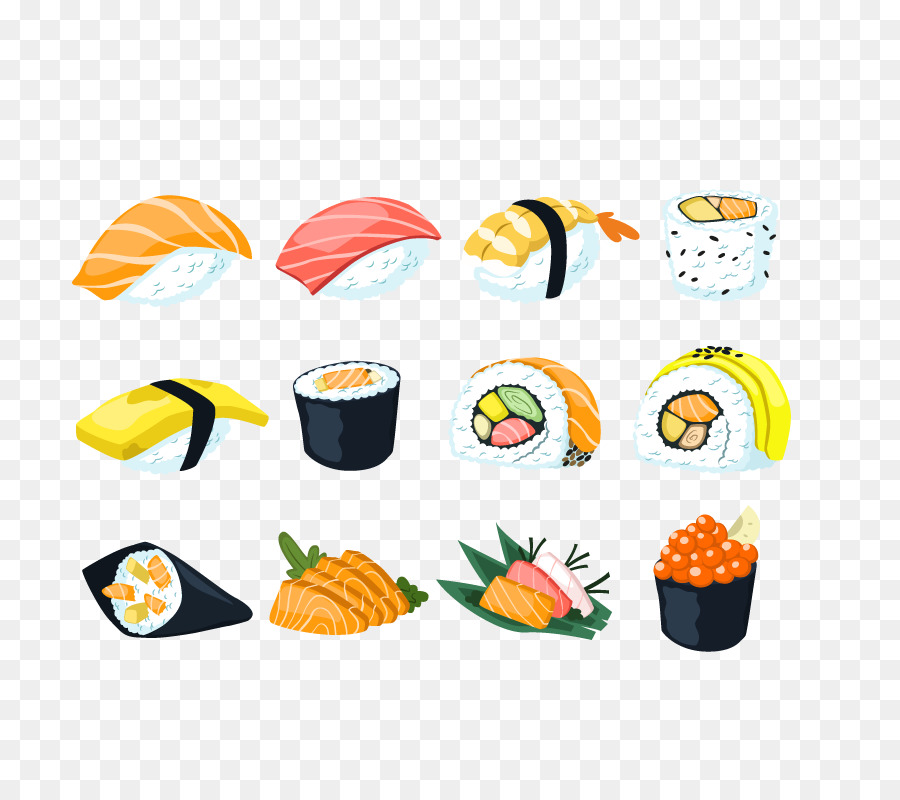 Sushi Japanese Cuisine Sashimi Onigiri Fusion cuisine - Vektor japanischen sushi collection