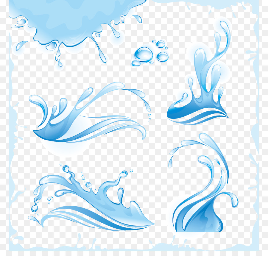 Wasser-Wellen-Splash Tropfen - Wellen, Wellen, Vektor-material