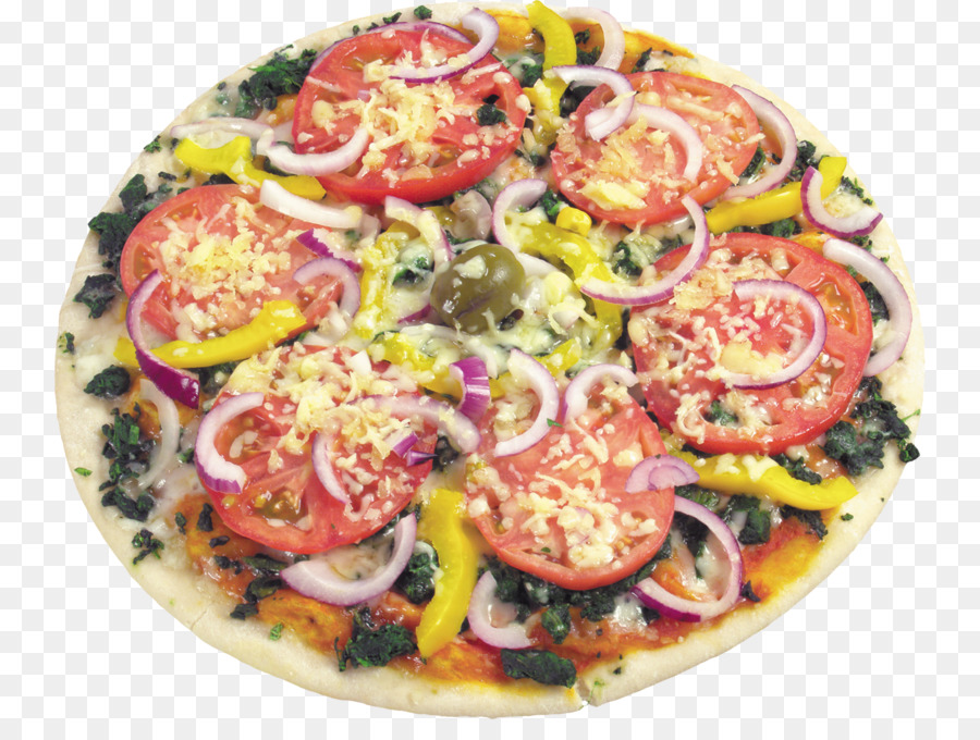 Pizza, Fast food, italienische Küche, Gourmet - Tomaten-Zwiebel Essen