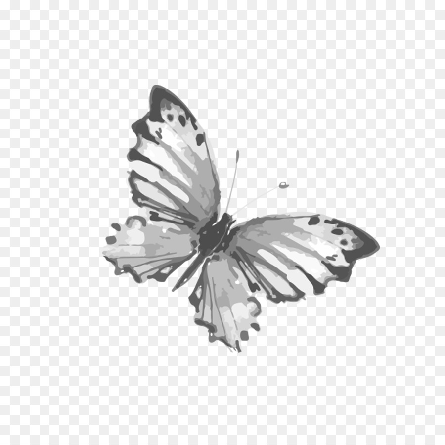 Butterfly Aquarell Malerei - Tinte butterfly fly net