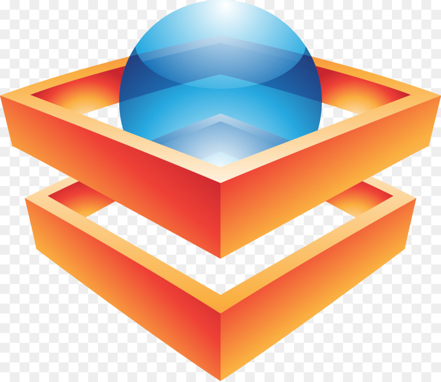 Royalty-free-Logo-Symbol - Orange cube-Grafik