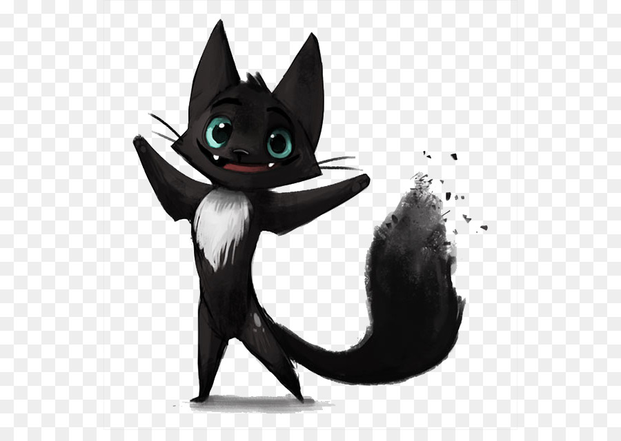 Disegno Umorismo Art Gatto sxecth - Inchiostro nero fox