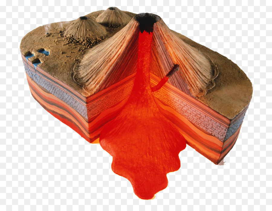 Volcano Magma Cinder cono Modello Surface - Roccia vulcanica sezione