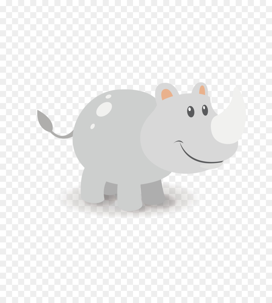 Dxfcrers Rhinoceros - Màu xám tê giác véc tơ tài liệu phim hoạt hình