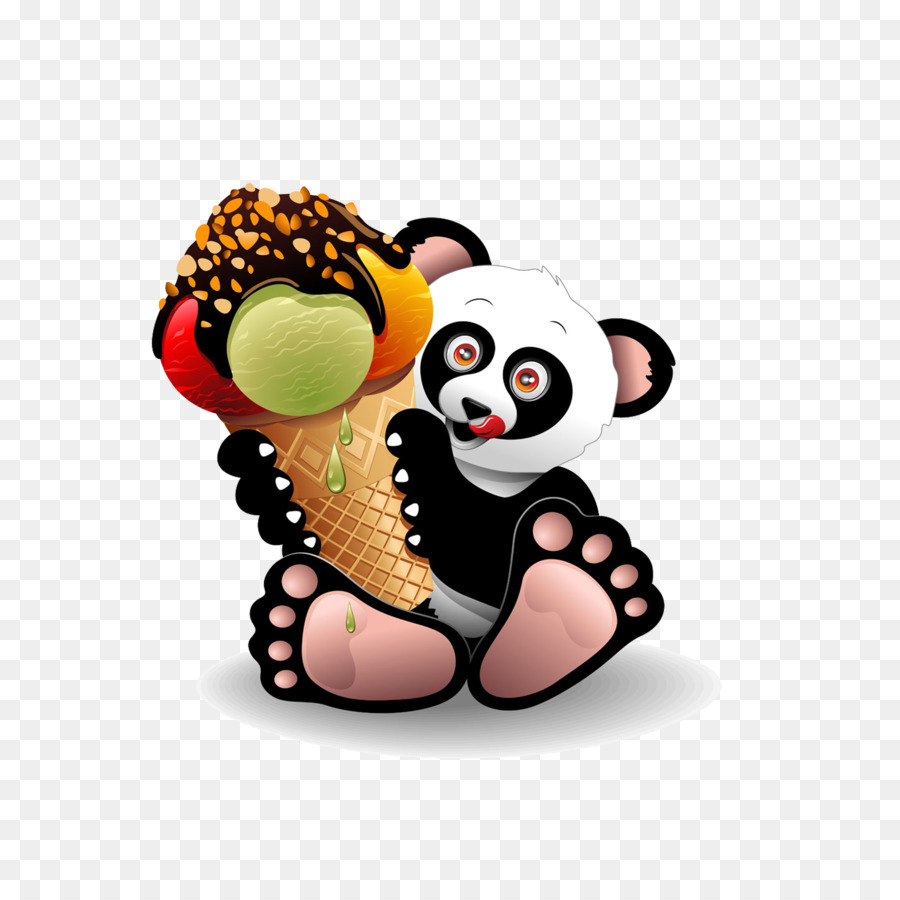 Eiscreme-Kegel-Giant panda Eis - Panda mit Eis