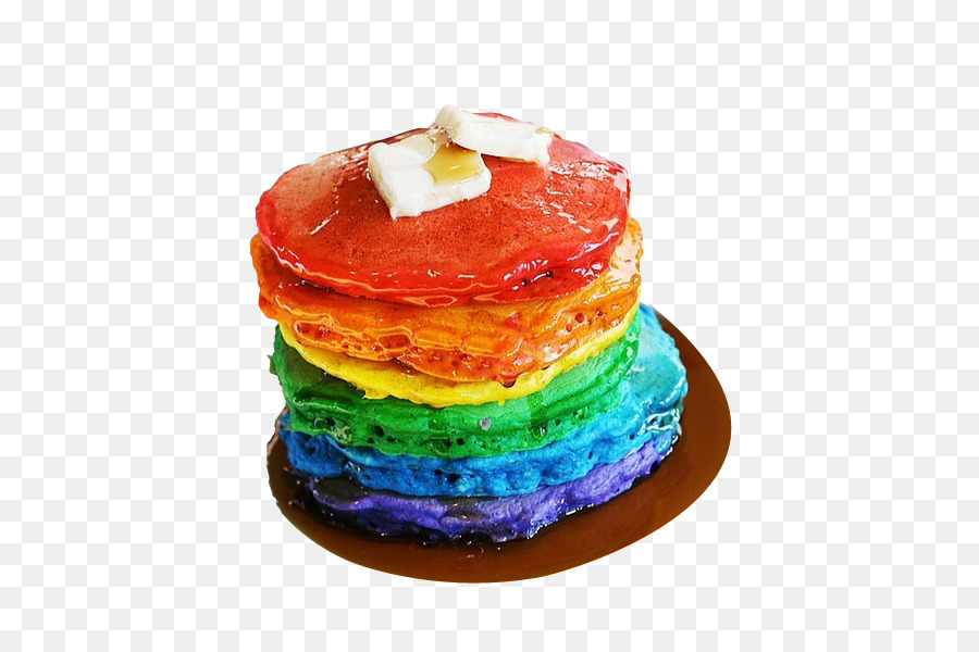 Pancake-Frühstück Mit Waffel-Speck Regenbogen - Regenbogen-Kuchen