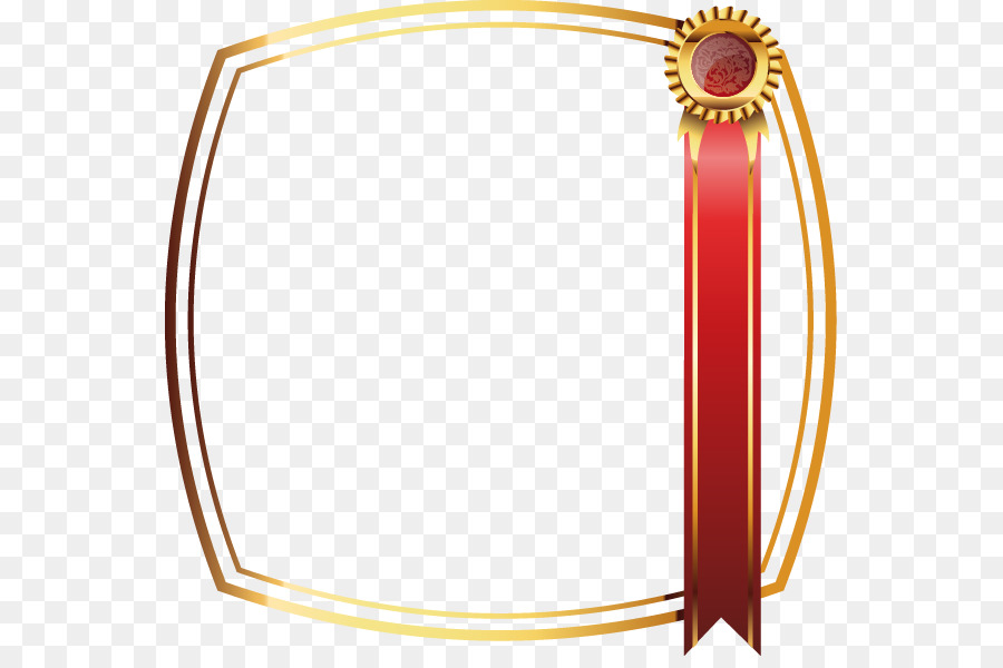 Medaille Bilderrahmen-Muster - Von Hand lackierte gold frame red-ribbon-Medaillen